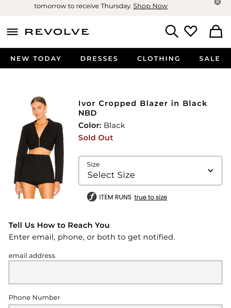 Nbd Black Cropped Blazer